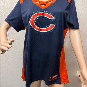 Majestic Navy and Orange Chicago Bears team Jersey
